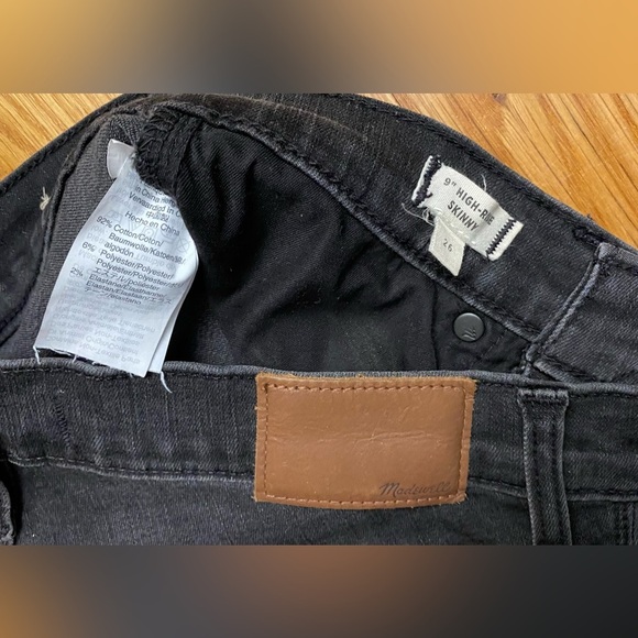 Madewell 9” High-Rise Skinny Distressed Gray Jeans Size 26 - Picture 8 of 9
